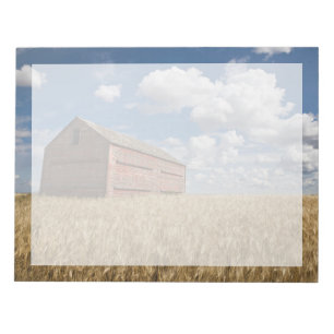 Farms   Old Red Barn in Wheat Field Notitieblok