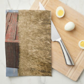 Farms | Old Red Barn in Wheat Field Theedoek (Quarter Fold)