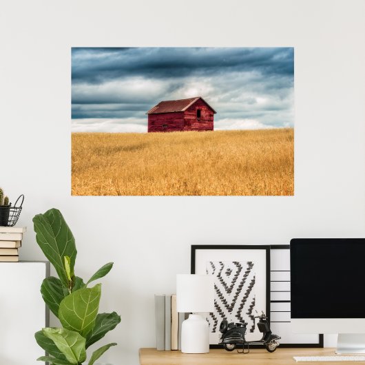 Farms | Old Red Barn Poster (Thuiskantoor)