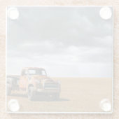 Farms Old Truck in Field Glazen Onderzetter (Achterkant)