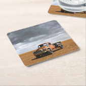 Farms Old Truck in Field Kartonnen Onderzetters (Schuin)