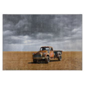 Farms Old Truck in Field Snijplank (Voorkant)