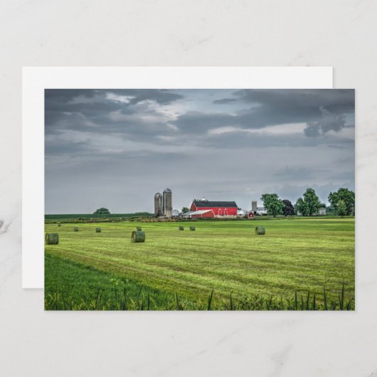 Farms Red Barn & Silo in Spring Bedankkaart (Voorkant / Achterkant)