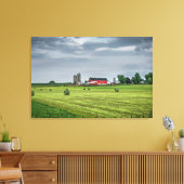Farms Red Barn & Silo in Spring Canvas Afdruk (Insitu (Woonkamer))