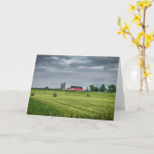 Farms Red Barn & Silo in Spring Kaart (Gele Bloem)
