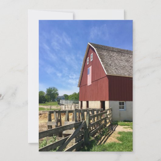 Farms | Red Barn With American Flag Bedankkaart (Voorkant)