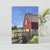 Farms | Red Barn With American Flag Bedankkaart (Staand voorkant)
