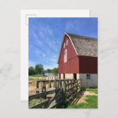 Farms Red Barn With American Flag Briefkaart (Voorkant / Achterkant)