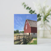 Farms Red Barn With American Flag Briefkaart (Staand voorkant)