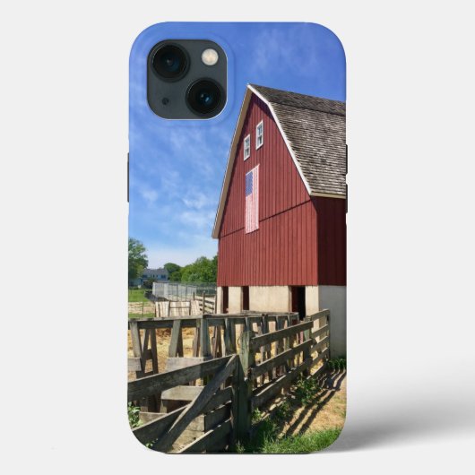Farms | Red Barn With American Flag Case-Mate iPhone Case (Achterkant)