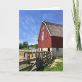 Farms Red Barn With American Flag Kaart (Voorkant)