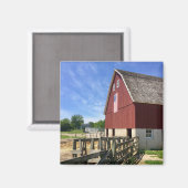 Farms Red Barn With American Flag Magneet (Voorkant / Achterkant)