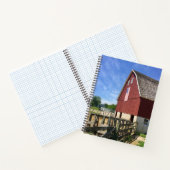 Farms Red Barn With American Flag Notitieboek (Binnen)