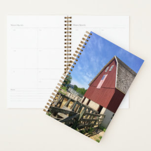 Farms Red Barn With American Flag Planner