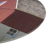 Farms | Red Barn With American Flag Snijplank (Hoek)
