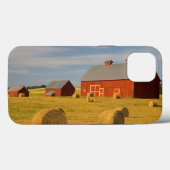 Farms | Red Barns Near Hay Bales Case-Mate iPhone Case (Achterkant (horizontaal))