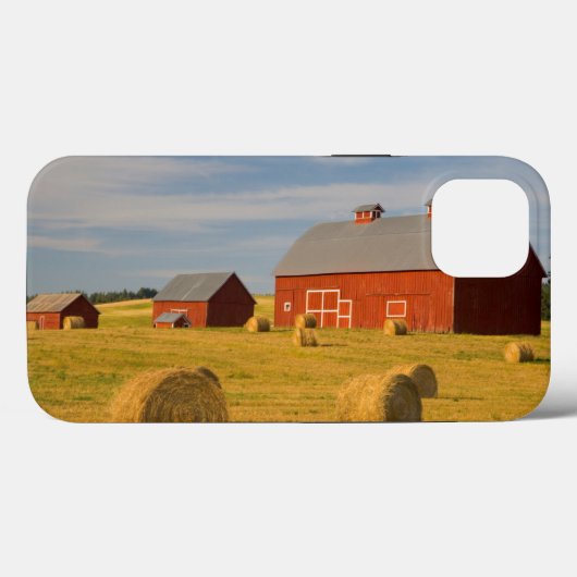 Farms | Red Barns Near Hay Bales Case-Mate iPhone Case (Achterkant (horizontaal))
