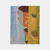 Farms Red Barns Near Hay Bales Fleece Deken (Voorkant)
