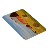 Farms Red Barns Near Hay Bales Magneet (Rechterzijde)