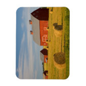 Farms Red Barns Near Hay Bales Magneet (Verticaal)