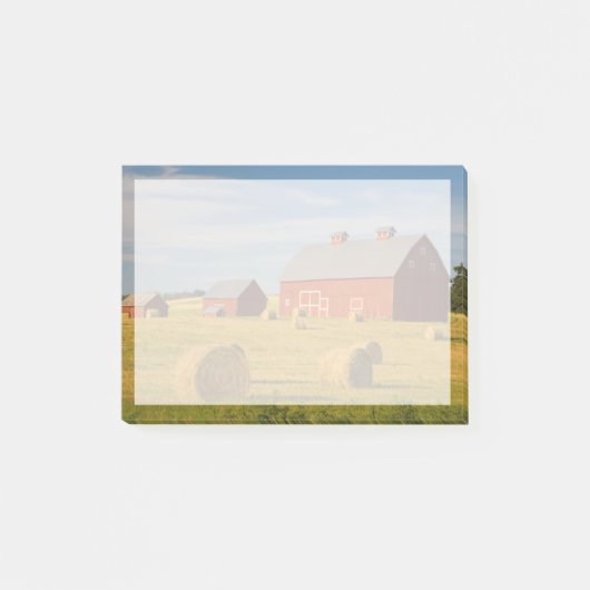 Farms Red Barns Near Hay Bales Post-it® Notes (Voorkant)