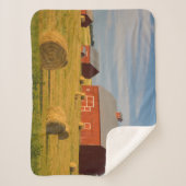 Farms Red Barns Near Hay Bales Sherpa Deken (Voorkant)