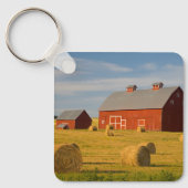 Farms Red Barns Near Hay Bales Sleutelhanger (Voorkant)