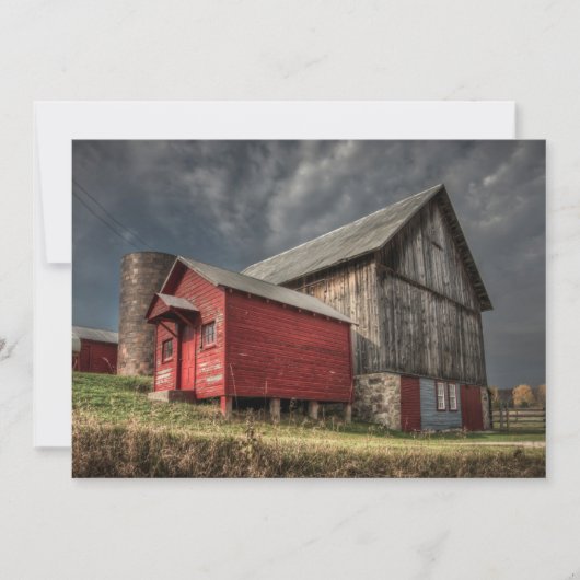 Farms Red Wooden Barn in Michigan Bedankkaart (Voorkant)