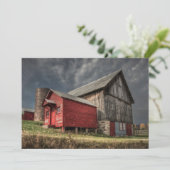 Farms Red Wooden Barn in Michigan Bedankkaart (Staand voorkant)