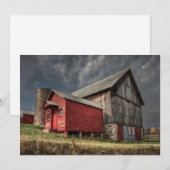 Farms Red Wooden Barn in Michigan Bedankkaart (Voorkant / Achterkant)