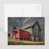 Farms | Red Wooden Barn in Michigan Briefkaart (Voorkant / Achterkant)