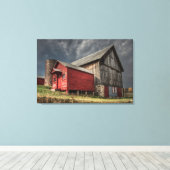 Farms Red Wooden Barn in Michigan Canvas Afdruk (Insitu (Houten vloer))