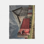 Farms Red Wooden Barn in Michigan Fleece Deken (Voorkant)
