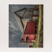 Farms | Red Wooden Barn in Michigan Legpuzzel (Verticaal)