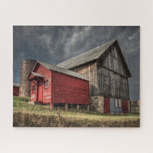 Farms | Red Wooden Barn in Michigan Legpuzzel (Horizontaal)