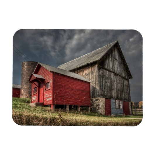 Farms Red Wooden Barn in Michigan Magneet (Horizontaal)
