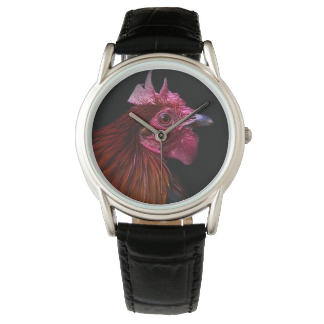 Farms | Rooster Head Shot Horloge (Voorkant)