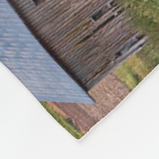 Farms Rustic Red Barn With American Flag Fleece Deken (Hoek)