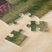 Farms Rustic Red Barn With American Flag Legpuzzel (Zijkant)