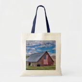 Farms Rustic Red Barn With American Flag Tote Bag (Voorkant)