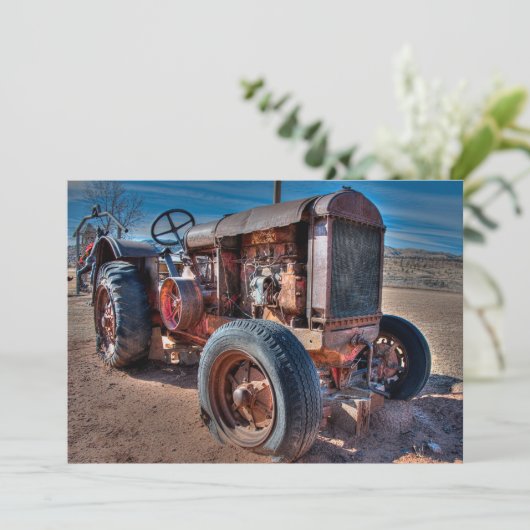 Farms | Rusty Antique Tractor Bedankkaart (Staand voorkant)