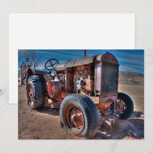 Farms | Rusty Antique Tractor Bedankkaart (Voorkant / Achterkant)