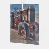Farms | Rusty Antique Tractor Glas Ornament (Voorkant links)