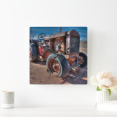Farms | Rusty Antique Tractor Vierkante Klok (Huis)