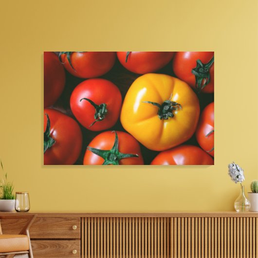 Farms Shiny Red & Yellow Tomatoes Canvas Afdruk (Insitu (Woonkamer))