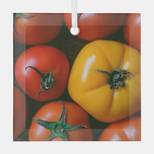 Farms Shiny Red & Yellow Tomatoes Glas Ornament (Voorkant)