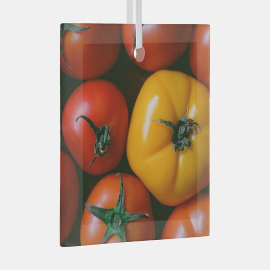 Farms Shiny Red & Yellow Tomatoes Glas Ornament (Voorkant Rechts)