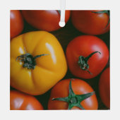 Farms Shiny Red & Yellow Tomatoes Glas Ornament (Achterkant)