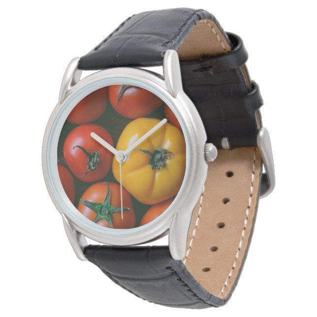 Farms Shiny Red & Yellow Tomatoes Horloge (Gekanteld)