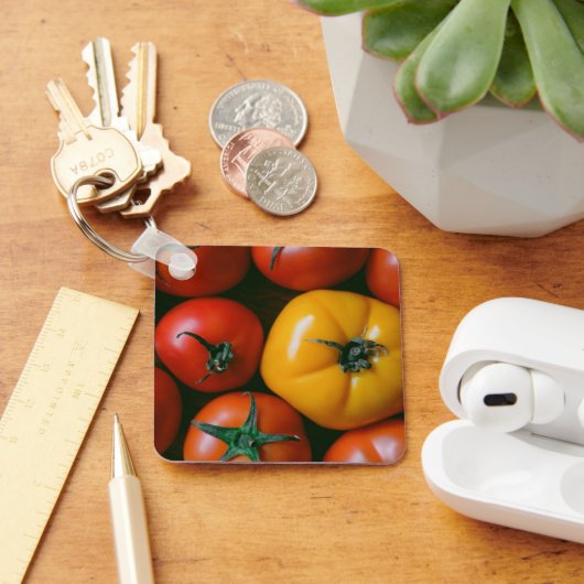 Farms Shiny Red & Yellow Tomatoes Sleutelhanger (Bureau)